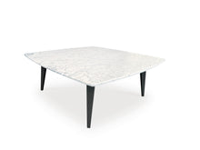 Load image into Gallery viewer, Milano 36" Square Italian Carrara White Marble Coffee Table with Metal Legs
