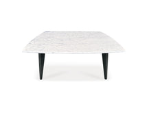Load image into Gallery viewer, Milano 36" Square Italian Carrara White Marble Coffee Table with Metal Legs