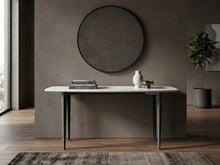 Load image into Gallery viewer, Milano 53" Rectangular Italian Carrara White Marble Console Table with Metal Legs