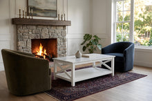 Load image into Gallery viewer, Alessandro 43.5" Rectangular Italian Carrara White Marble Coffee Table with White Color Solid Wood Legs