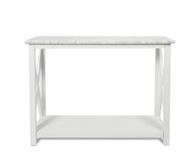 Load image into Gallery viewer, Luisa 39" Rectangular Italian Carrara White Marble Console Table with White Color Solid Wood Legs