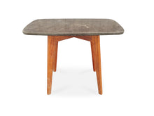 Load image into Gallery viewer, Marco 12" x 21" Rectangular Charcoal Bluestone Side Table with Walnut Legs