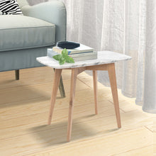 Load image into Gallery viewer, Marco 12" x 21" Rectangular Italian Carrara White Marble Table with Oak Legs