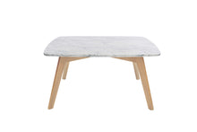 Load image into Gallery viewer, Riccardo 31.5" Square Italian Carrara White Marble Table with Walnut Legs