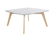 Load image into Gallery viewer, Riccardo 31.5" Square Italian Carrara White Marble Table with Oak Legs