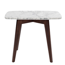 Load image into Gallery viewer, Marco 12" x 21" Rectangular Italian Carrara White Marble Table with Oak Legs