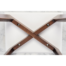 Load image into Gallery viewer, Marco 12" x 21" Rectangular Italian Carrara White Marble Table with Walnut Legs