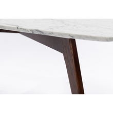 Load image into Gallery viewer, Marco 12" x 21" Rectangular Italian Carrara White Marble Table with Walnut Legs
