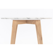 Load image into Gallery viewer, Marco 12" x 21" Rectangular Italian Carrara White Marble Table with Oak Legs