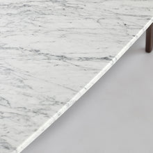 Load image into Gallery viewer, Loris 43" Rectangular Italian Carrara White Marble Coffee Table with Walnut Shelf