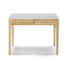 Load image into Gallery viewer, Roberto 36" Rectangular Italian Carrara White Marble Console Table with Oak Leg