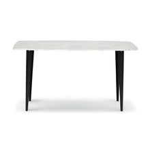 Load image into Gallery viewer, Milano 53" Rectangular Italian Carrara White Marble Console Table with Metal Legs