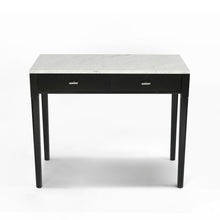 Load image into Gallery viewer, Roberto 36" Rectangular Italian Carrara White Marble Console Table with Walnut Leg