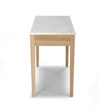 Load image into Gallery viewer, Roberto 36" Rectangular Italian Carrara White Marble Console Table with Oak Leg