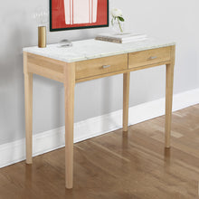 Load image into Gallery viewer, Roberto 36" Rectangular Italian Carrara White Marble Console Table with Oak Leg