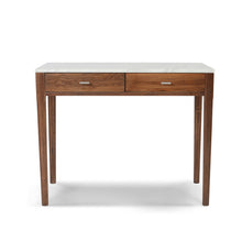 Load image into Gallery viewer, Roberto 36" Rectangular Italian Carrara White Marble Console Table with Black Leg