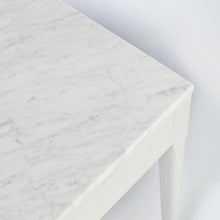 Load image into Gallery viewer, Roberto 36" Rectangular Italian Carrara White Marble Console Table with White Leg