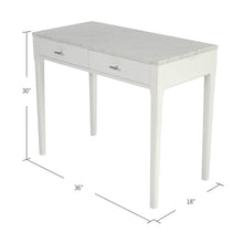 Load image into Gallery viewer, Roberto 36" Rectangular Italian Carrara White Marble Console Table with White Leg