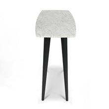 Load image into Gallery viewer, Milano 53" Rectangular Italian Carrara White Marble Console Table with Metal Legs