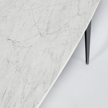 Load image into Gallery viewer, Milano 53" Rectangular Italian Carrara White Marble Console Table with Metal Legs