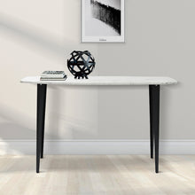 Load image into Gallery viewer, Milano 53" Rectangular Italian Carrara White Marble Console Table with Metal Legs