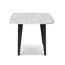 Load image into Gallery viewer, Milano 24" Square Italian Carrara White Marble Side Table with Metal Legs