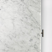 Load image into Gallery viewer, Adele 18" Square Italian Carrara White Marble Side Table with Black Leg