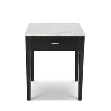 Load image into Gallery viewer, Adele 18" Square Italian Carrara White Marble Side Table with White Leg