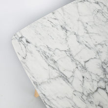 Load image into Gallery viewer, Lorenzo 24" Square Italian Carrara White Marble Side Table with Oak Shelf