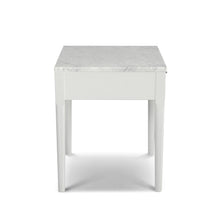 Load image into Gallery viewer, Adele 18" Square Italian Carrara White Marble Side Table with White Leg
