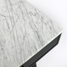 Load image into Gallery viewer, Luca 44" Rectangular Italian Carrara White Marble Writing Desk with Black Leg